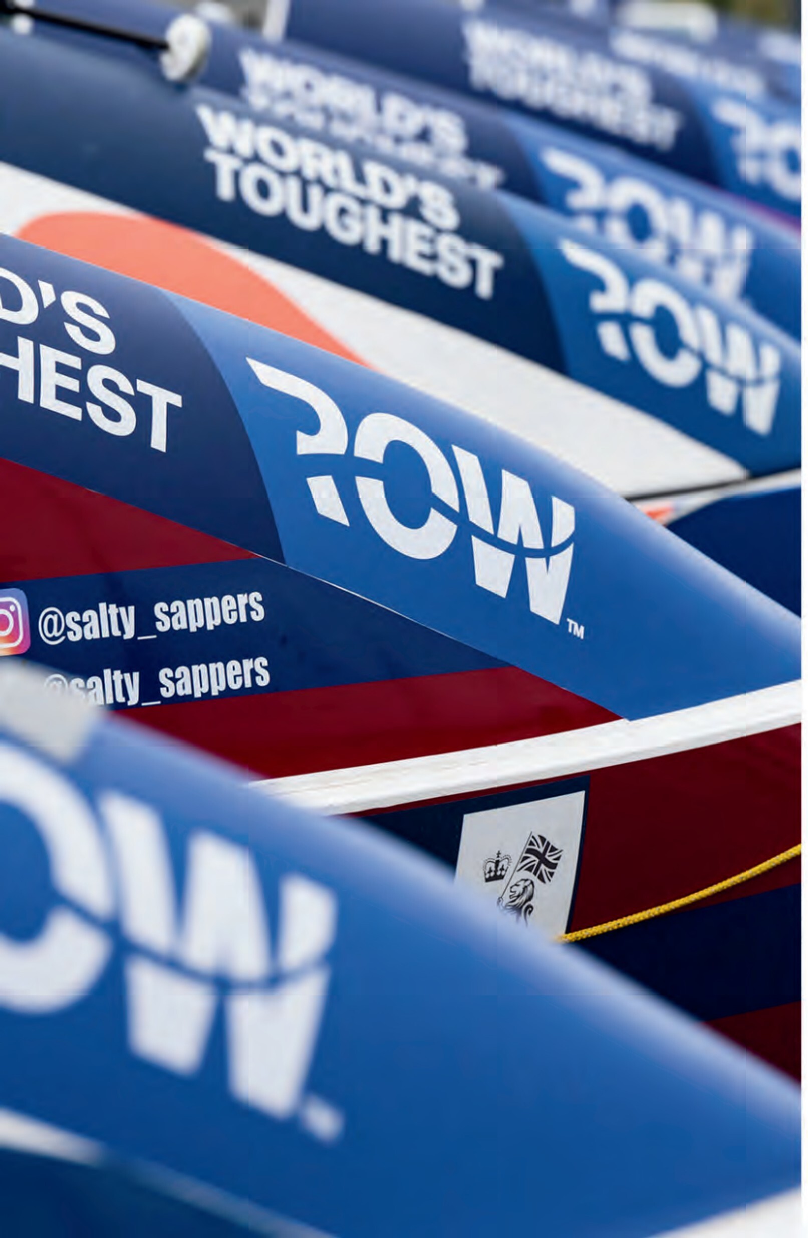 World's Toughest Row ocean boats lined up — @salty_sappers