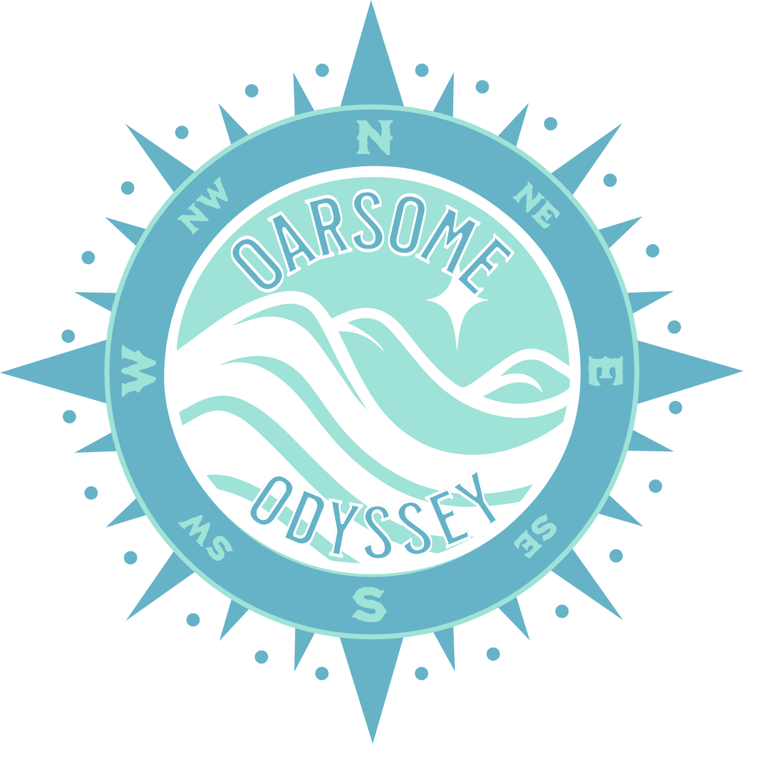 Oarsome Odyssey compass logo